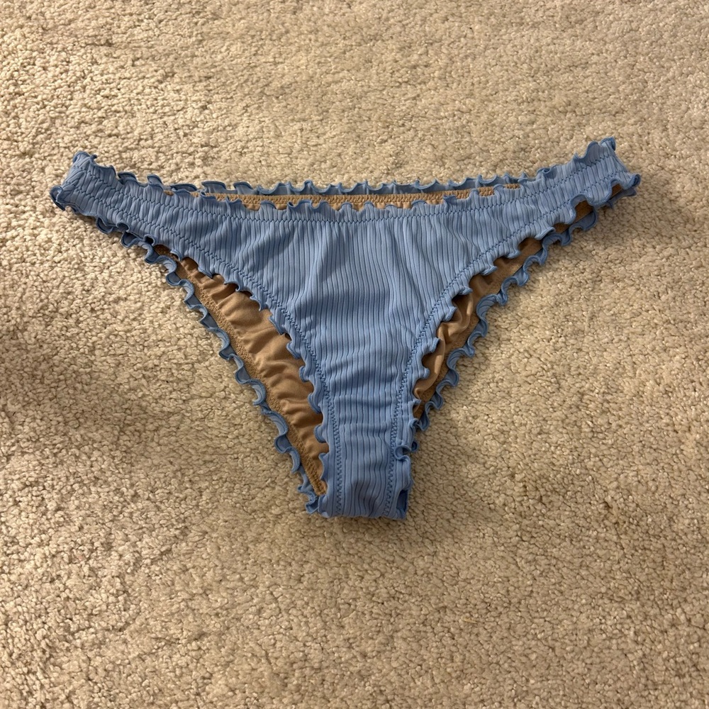 Shade & Shore Blue and Tan Bikini Bottom
